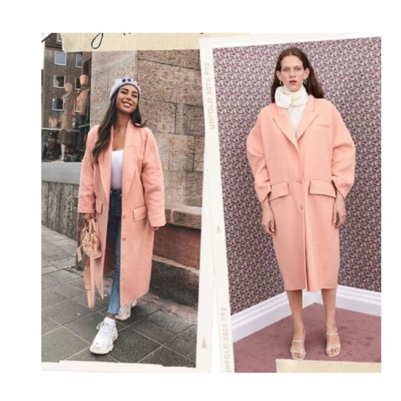 Zara Bloggers Fav Oversized Double Button Long Coat Tangerine XL NWT - Picture 13 of 13